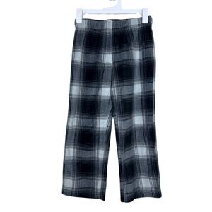 NEW SKIMS Kids Cozy Fleece Pants Plaid Gray Size 5
